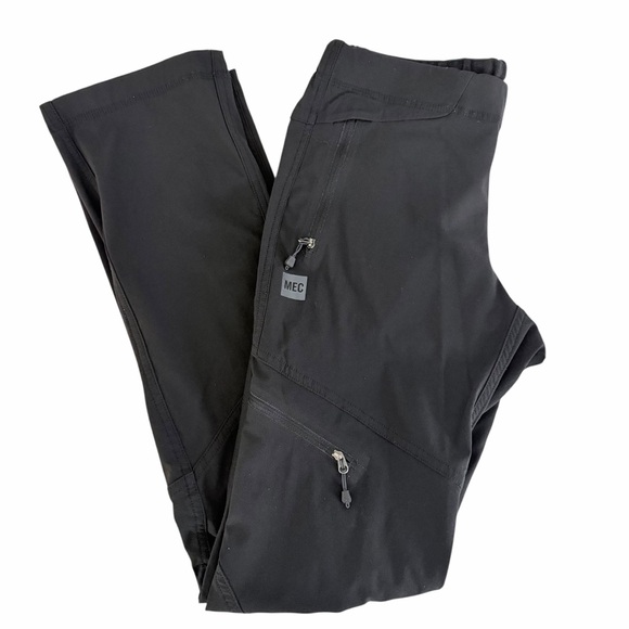MEC Pants - MEC Black Softshell Outdoor Hiking Pants – slim fit trail performance size 4